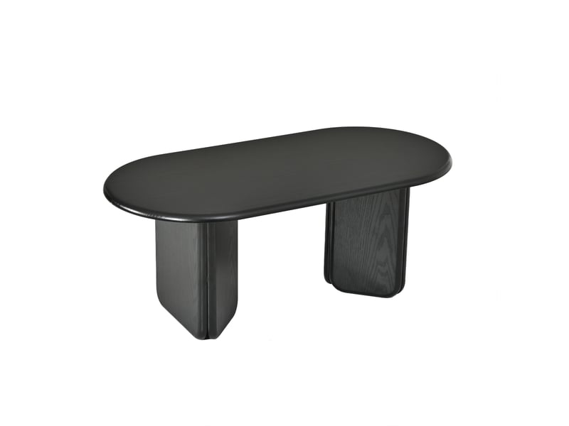  Table basse ovale 99x50x40 cm – noir – plateau mdf, pieds arrondis, charge 40 kg et montage facile  - Conforama D