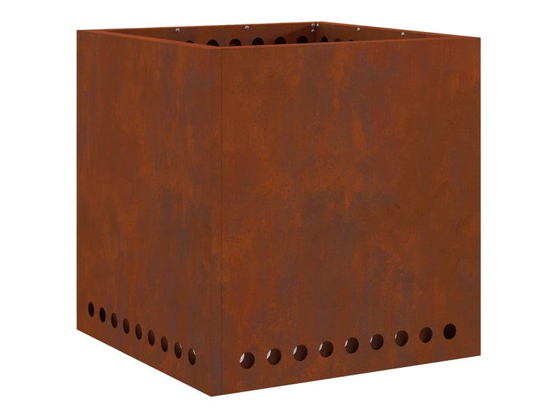 Brasero exterieur, foyer sans fumée rouillé 48x48x50 cm acier patiné - Conforama A