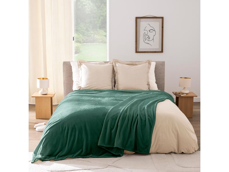  Couverture verte 220x240 flanou  - Conforama B