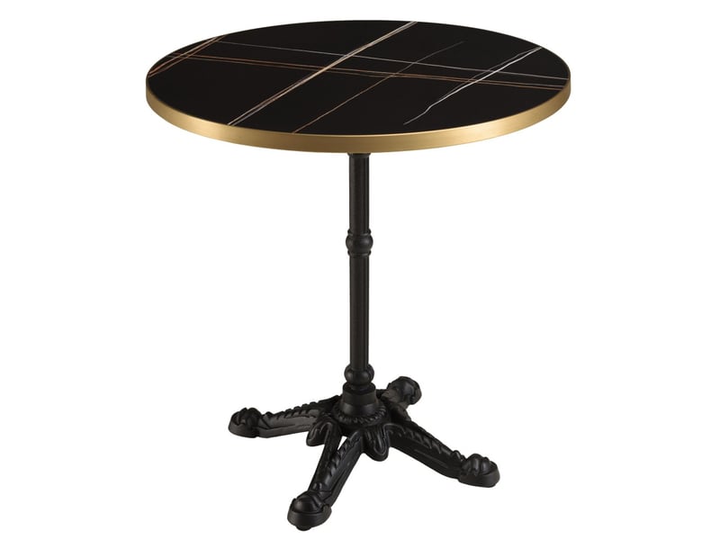  Icare - ensemble n°2: table bistrot d70cm en céramique marbré noir  - Conforama A