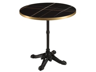 Icare - ensemble n°2: table bistrot d70cm en céramique marbré noir