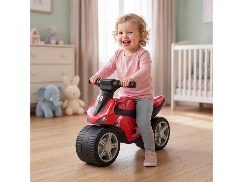  Draisienne pour enfant, vélo d'équilibre avec musique et roues extra-larges, pour filles et garçons 18-36 mois, rouge  - Conforama C