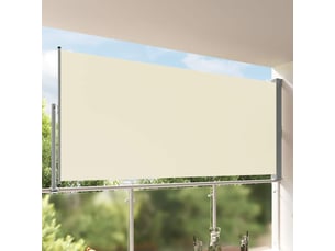 Auvent latéral rétractable, store latéral de patio 160x300 cm blanc cassé