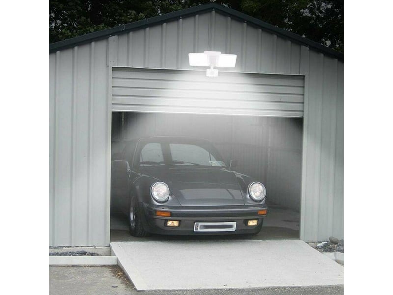 Luminaire de secours extérieur avec détecteur de mouvement, projecteur led 1200lm avec pir, alimenté par le secteur, blanc froid, double tête, 100 w - Conforama D