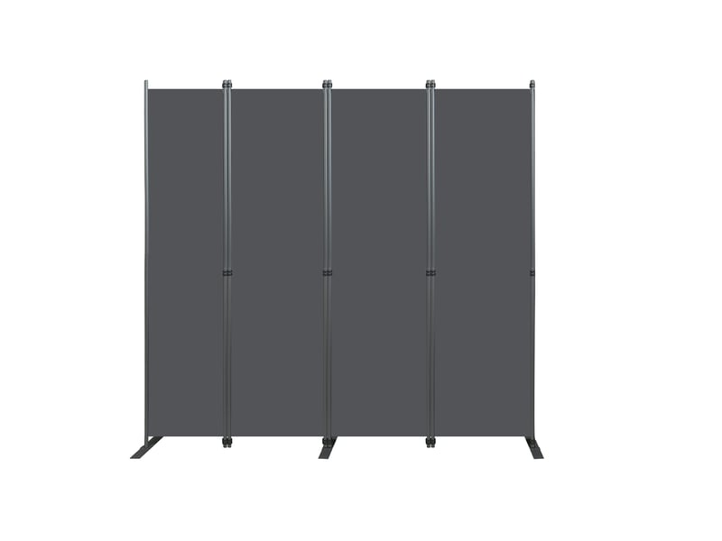 Paravent 4 panneaux gris, grand 2040 x 1800 mm, écran de vie privée pour bureau, chambre, salon, bureau de travail - bois - Conforama A