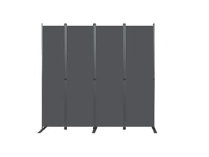 Paravent 4 panneaux gris, grand 2040 x 1800 mm, écran de vie privée pour bureau, chambre, salon, bureau de travail - bois