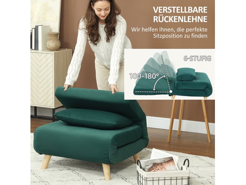  Fauteuil-lit 3-en-1 convertible dossier réglable 6 positions evryae  - Conforama D