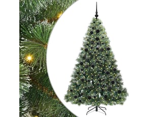 Sapin de noël artificiel, arbre de noël avec 300 led vert 180 cm pe et pvc shl3