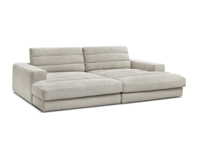  Bobochic canapé droit fixe 4 places sierra assise profonde tissu texturé taupe SIERRA - Conforama A