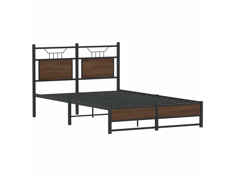  Lit double- lit adulte -  cadre de lit sans matelas chêne marron 120x190 cm  - Conforama B