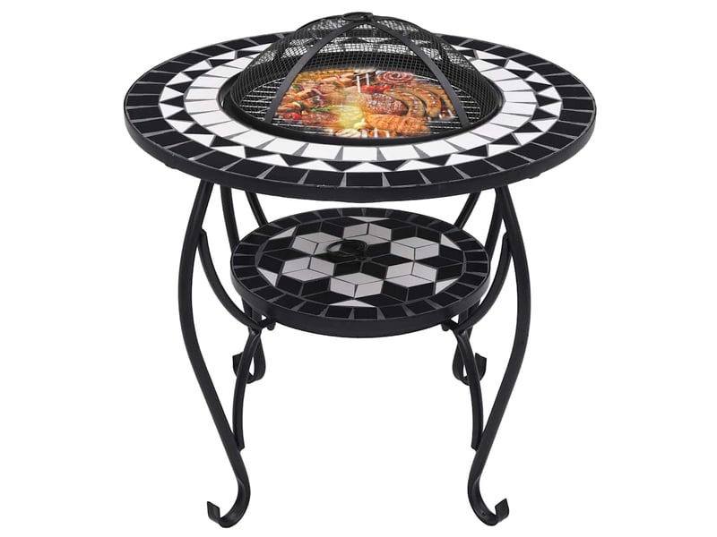  Table de foyer mosaïque noir et blanc 68 cm céramique  - Conforama C