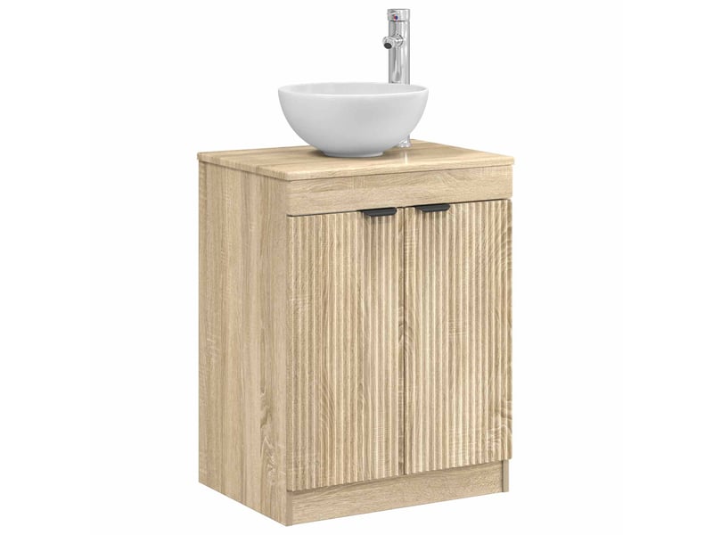  Armoire de salle de bain, meuble de rangement chêne sonoma 54x41x70 cm shl3751  - Conforama C