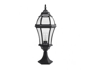 Lanterne de muret extérieur fabrilamp becrux noir, 1 x e27, ip44, 64,5 x 21 x 21 cm