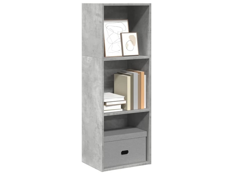  Bibliothèque, meuble de rangement salon gris béton 40x30x114 cm bois d'ingénierie  - Conforama B