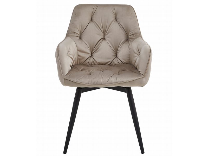 Family chaise - velours beige foncépieds noirs x 2  - Conforama D