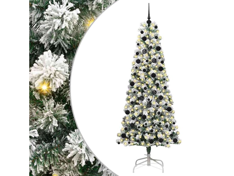  Sapin de noël, arbre de noël artificiel à branches articulées vert et blanc cf61134  - Conforama A