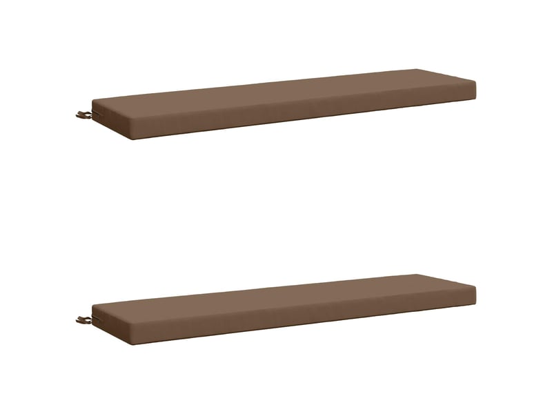  Lot de 2 coussins de banc, coussins d'assise soest 100 % polyester taupe cf57448  - Conforama A