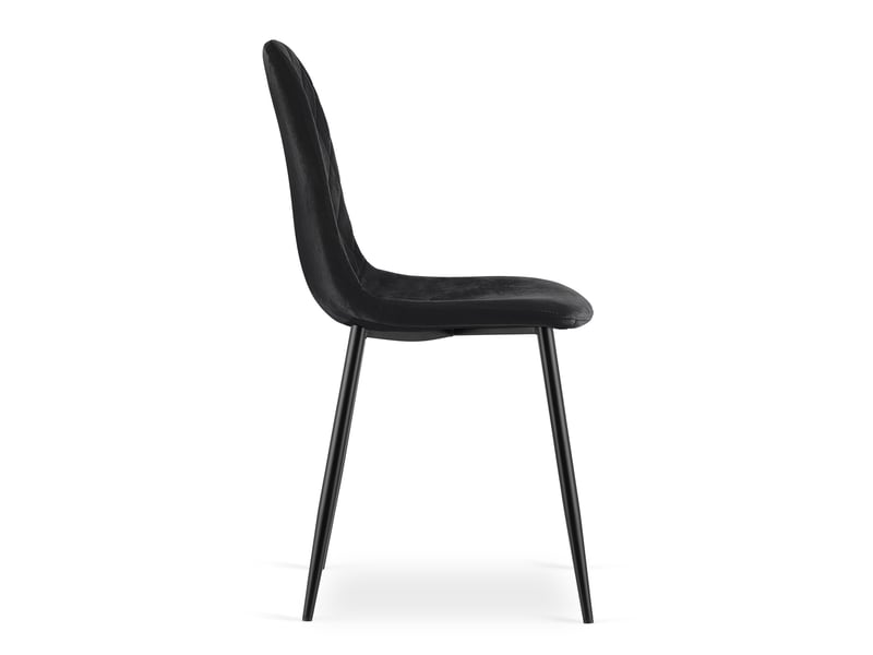 Family chaise asti - velours noir x 3  - Conforama E