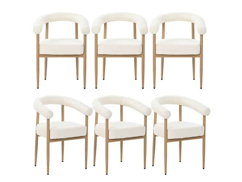  Chaise de salle à manger moderne, rembourrée, structure en métal, 6 pièces, confort pour grandes familles  - Conforama A