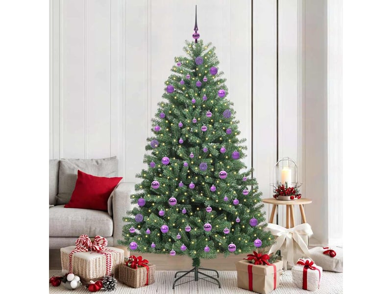  Sapin de noël - arbre de noël artificiel à branches articulées vert 210 cm  - Conforama B