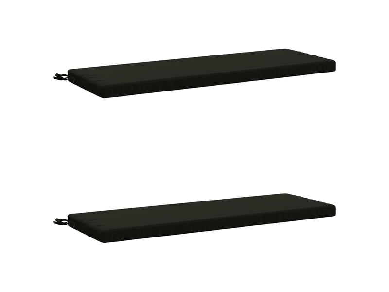  Lot de 2 coussins de banc, coussins d'assise soest 100 % polyester noir cf57314  - Conforama A