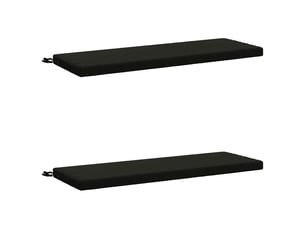 Lot de 2 coussins de banc, coussins d'assise soest 100 % polyester noir cf57314