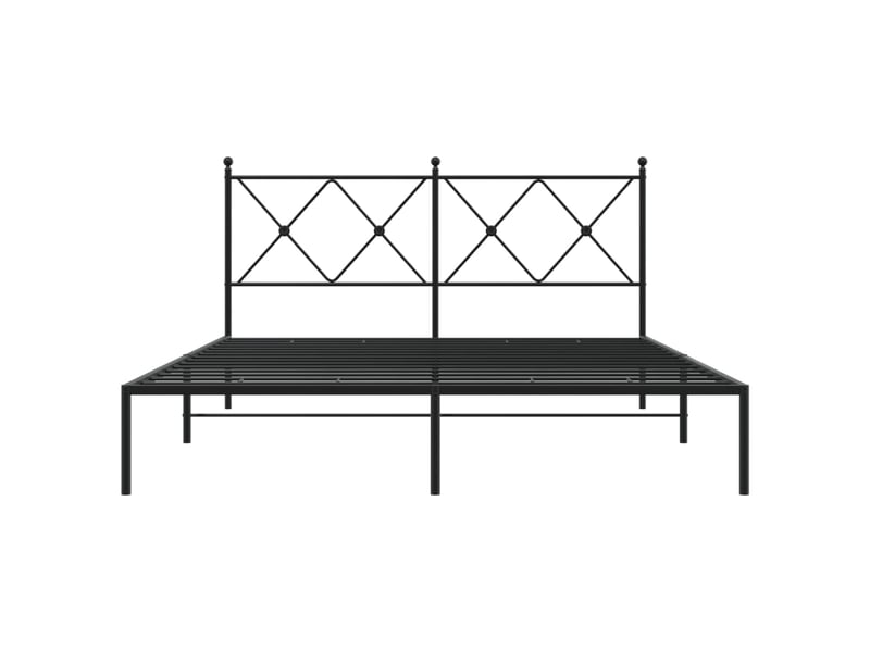  Lit double- lit adulte -  cadre de lit métal sans matelas et tête de lit noir 160x200 cm  - Conforama C
