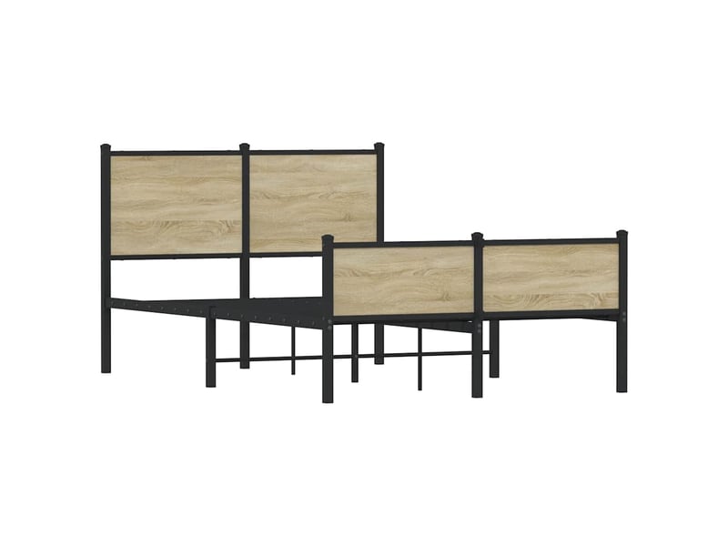  Lit double- lit adulte -  cadre de lit en métal sans matelas chêne sonoma 120x190 cm  - Conforama B