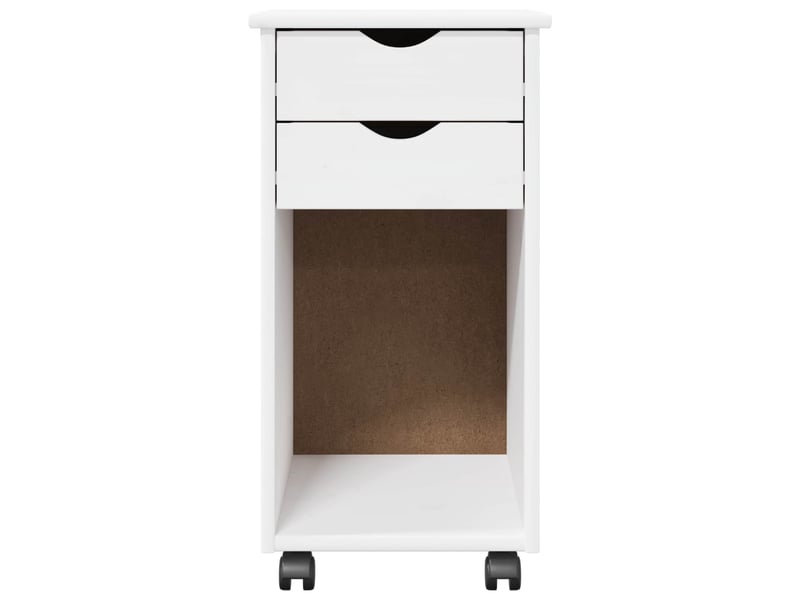  Caisson roulant de bureau, meuble de rangement 34 x 39 x 65,5 cm pin massif blanc  - Conforama E