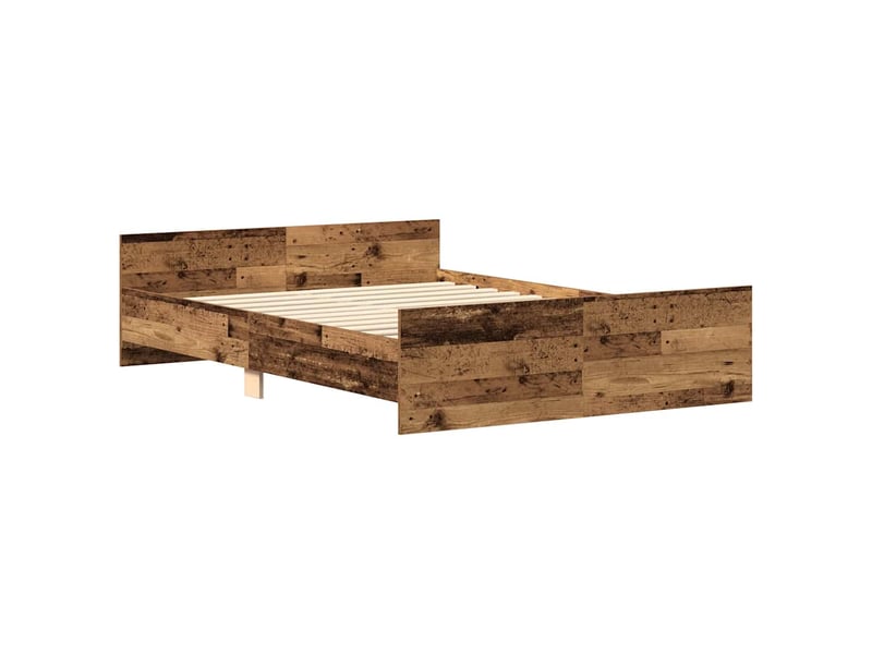  Lit double- lit adulte -  cadre de lit sans matelas vieux bois 120x190 cm bois ingénierie  - Conforama C