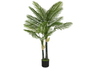 Palmier artificiel de 150 cm, avec 16 palmes, grande plante artificielle en pot pour salon ou balcon, vert