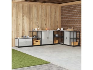 Meuble de rangement de cuisine hattem argenté 90x50x53cm shl5055