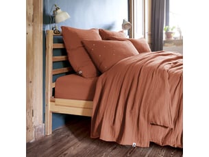Ourea - drap plat 270x300cm gaze de coton terracotta