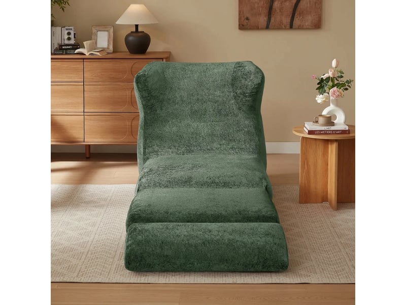  Canapé sans armature fauteuil paresseux vert convertible en chaise longue 90x118x86 cm  - Conforama D