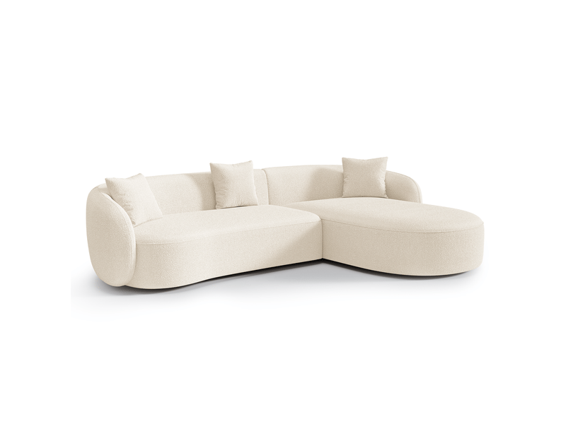  Canapé d'angle droit 4 places en tissu bouclette crème celine 1CELADTBCR - Conforama A