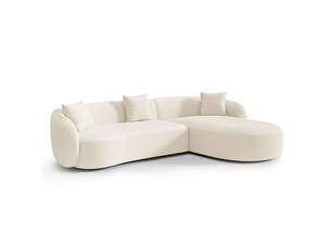 Canapé d'angle droit fixe SIA HOME 1CELADTBCR 4 places Tissu Crème