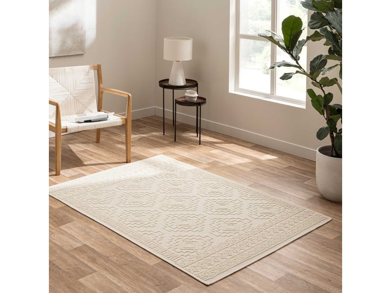  Tapis tissé relief canyon 120x170cm naturel  - Conforama D