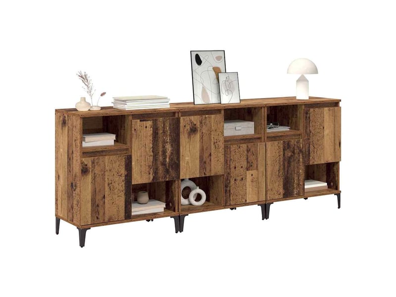 Buffet - bahut - meuble de rangements 3 pc bois ancien 60 x 35 x 70 cm bois d'ingénierie - Conforama C