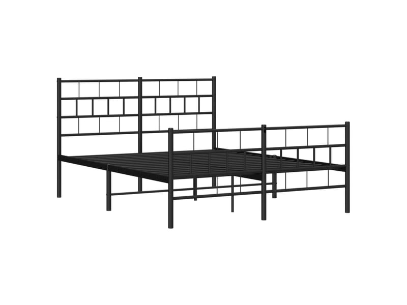  Lit double- lit adulte -  cadre de lit métal sans matelas avec pied de lit noir 140x200cm  - Conforama C