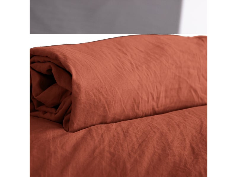  Drap housse 140x190+28 cm microfibre terracotta PD25844 - Conforama A