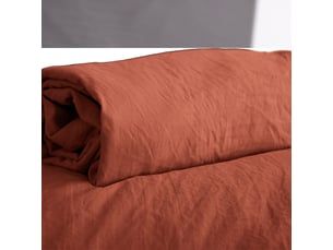 Drap housse 140x190+28 cm microfibre terracotta
