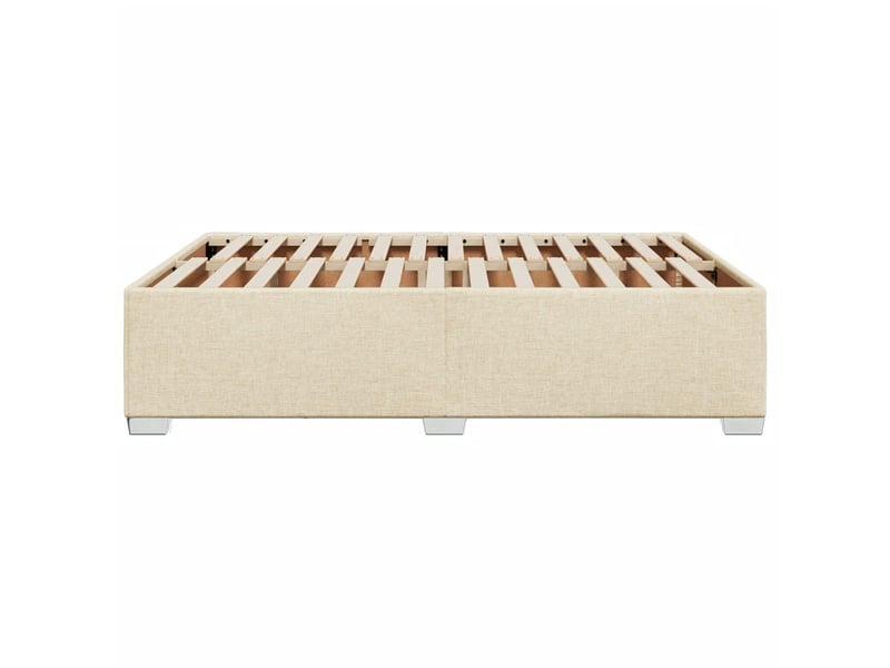  Lit double- lit adulte -  cadre de lit sans matelas crème 140x200 cm tissu  - Conforama D