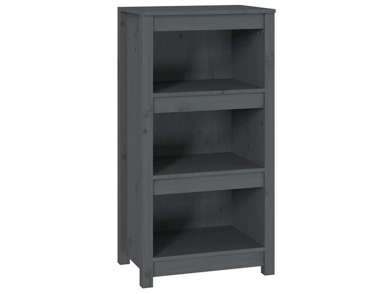  Bibliothèque, meuble de rangement salon gris 50x35x97 cm bois de pin massif  - Conforama A