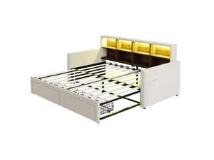 Lit gigogne 90x190 cm BIQZUYA coloris blanc