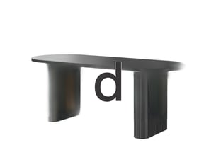 Table à manger extensible ovale en mdf et métal noir 120-160x80x75.5 cm