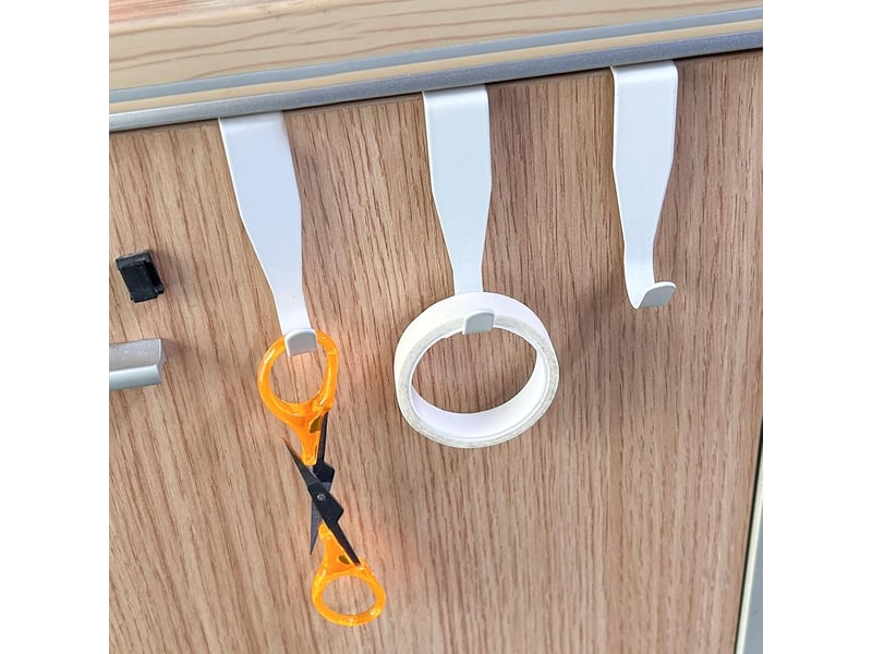  20 pièces patère porte, manteau pour crochets pour armoires et placards, aucun perçage nécessaire pour standart, tiroir (blanc)  - Conforama D