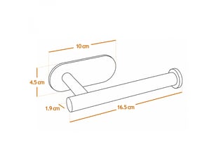 Porte papier wc adhésif mural pour salle de bain ou toilettes, sans perçage - acier inoxydable - noir