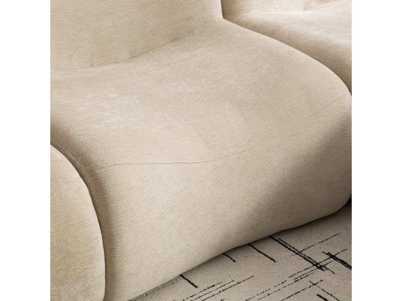  Canapé modulable chenille compressé kaki clair sans montage facile à déplacer pour salon moderne  - Conforama W
