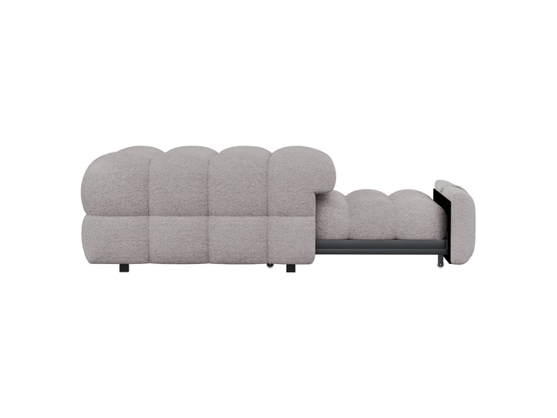  Lit gigogne enfant 70x180 cm, canapé-lit 2 en 1, style minimaliste, tissu teddy gris  - Conforama R