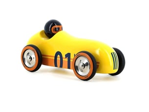 Voiture en bois old sport compet - jaune